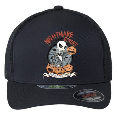 Vintage Nightmare Before Halloween The Pumpkin King Retro Nightmare Flexfit Unipanel Trucker Cap