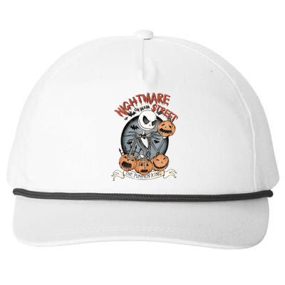 Vintage Nightmare Before Halloween The Pumpkin King Retro Nightmare Snapback Five-Panel Rope Hat