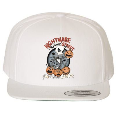 Vintage Nightmare Before Halloween The Pumpkin King Retro Nightmare Wool Snapback Cap