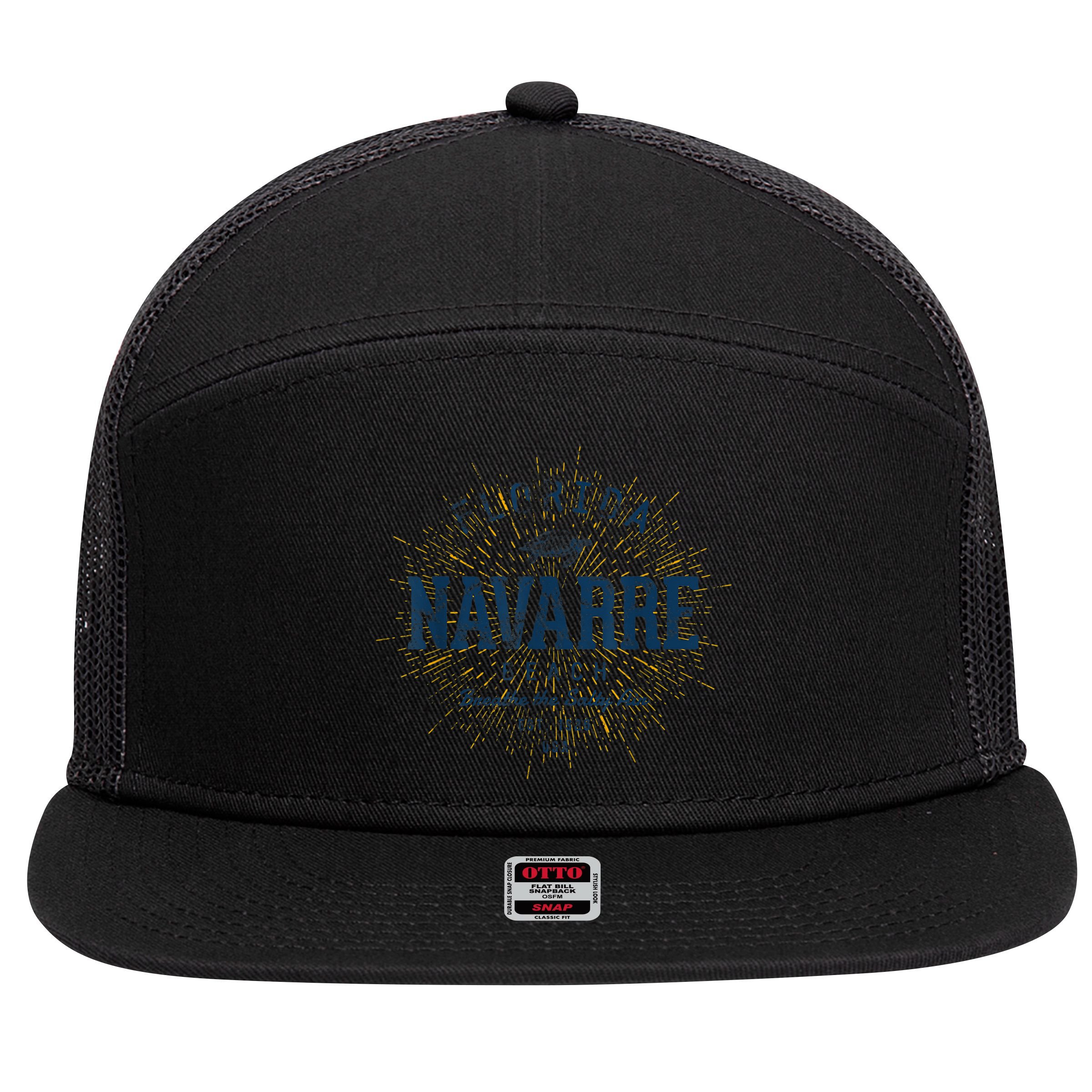 Vintage Navarre Beach 7 Panel Mesh Trucker Snapback Hat