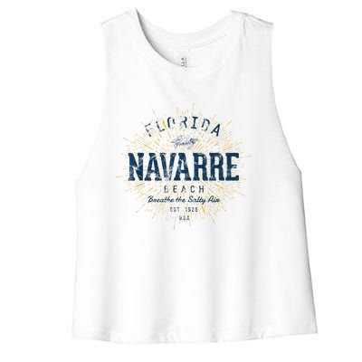 Vintage Navarre Beach Women's Racerback Cropped Tank