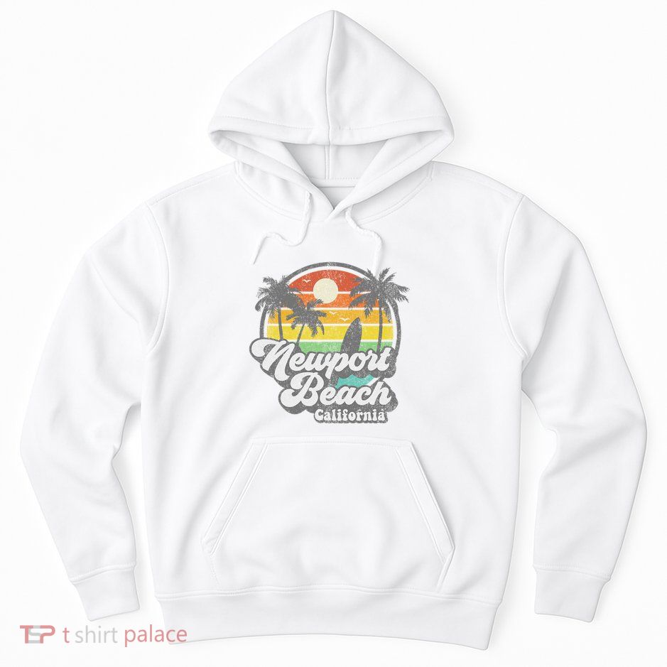 Vintage Newport Beach California Ca Surfing Retro Surf Gift Hoodie
