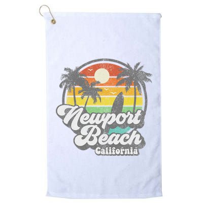 Vintage Newport Beach California Ca Surfing Retro Surf Gift Golf Towel