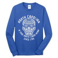 Vintage North Carolina A True 4th Of July Skull Meaningful Gift Tall Long Sleeve T-Shirt