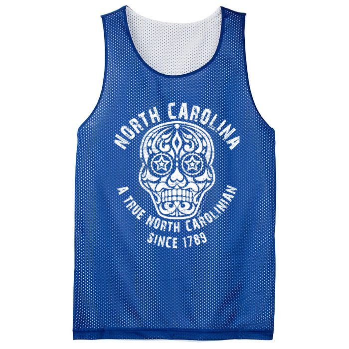 Vintage North Carolina A True 4th Of July Skull Meaningful Gift Mesh Reversible Basketball Jersey Tank