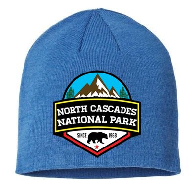 Vintage North Cascades National Park Retro Bear Washington Cool Gift Sustainable Beanie