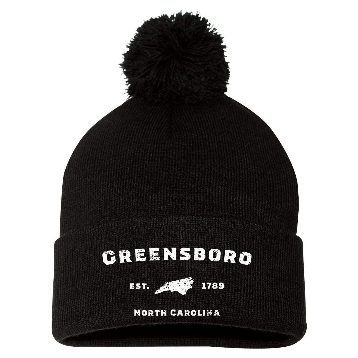Vintage North Carolina Greensboro Pom Pom 12in Knit Beanie