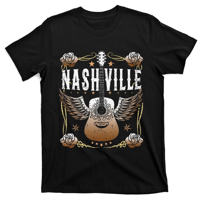 Vintage Nashville Country Music City Guitar Player T-Shirt