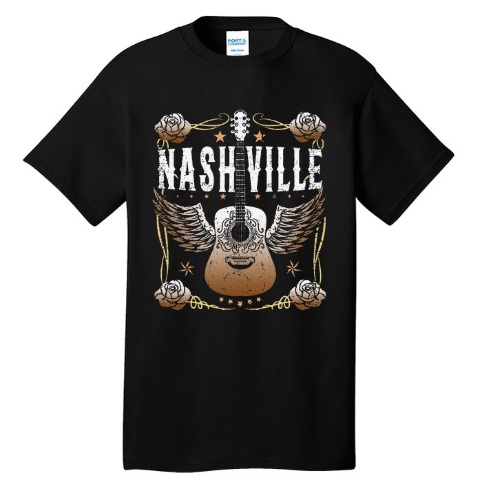 Vintage Nashville Country Music City Guitar Player Tall T-Shirt