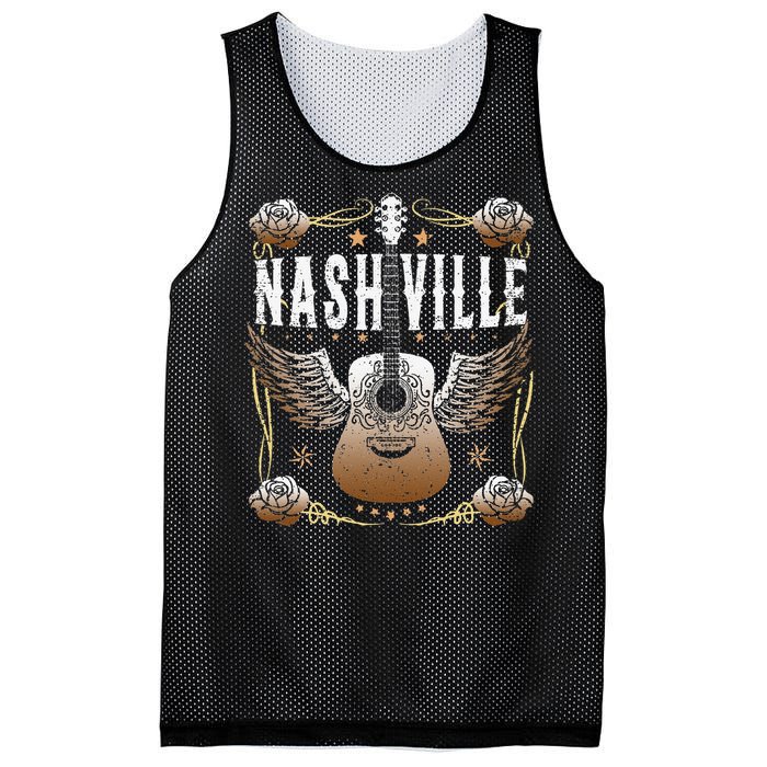 Vintage Nashville Country Music City Guitar Player Mesh Reversible Basketball Jersey Tank