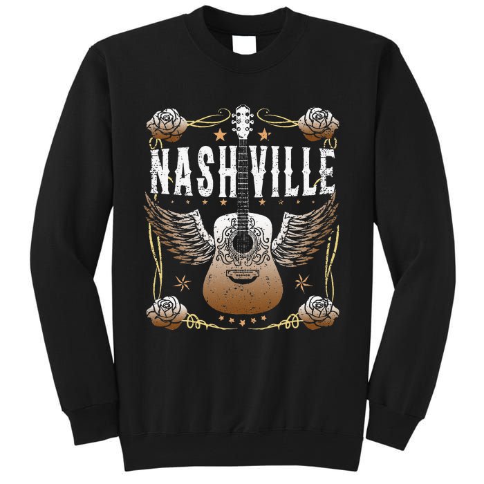 Vintage Nashville Country Music City Guitar Player Tall Sweatshirt