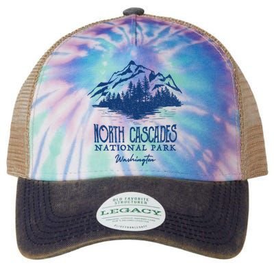 Vintage North Cascades National Park Retro Deer Washington Legacy Tie Dye Trucker Hat