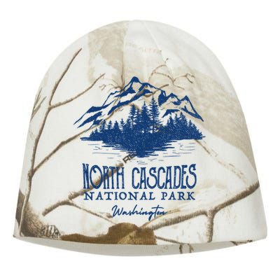 Vintage North Cascades National Park Retro Deer Washington Kati - Camo Knit Beanie