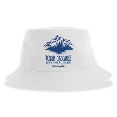 Vintage North Cascades National Park Retro Deer Washington Sustainable Bucket Hat