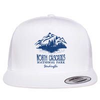 Vintage North Cascades National Park Retro Deer Washington Flat Bill Trucker Hat