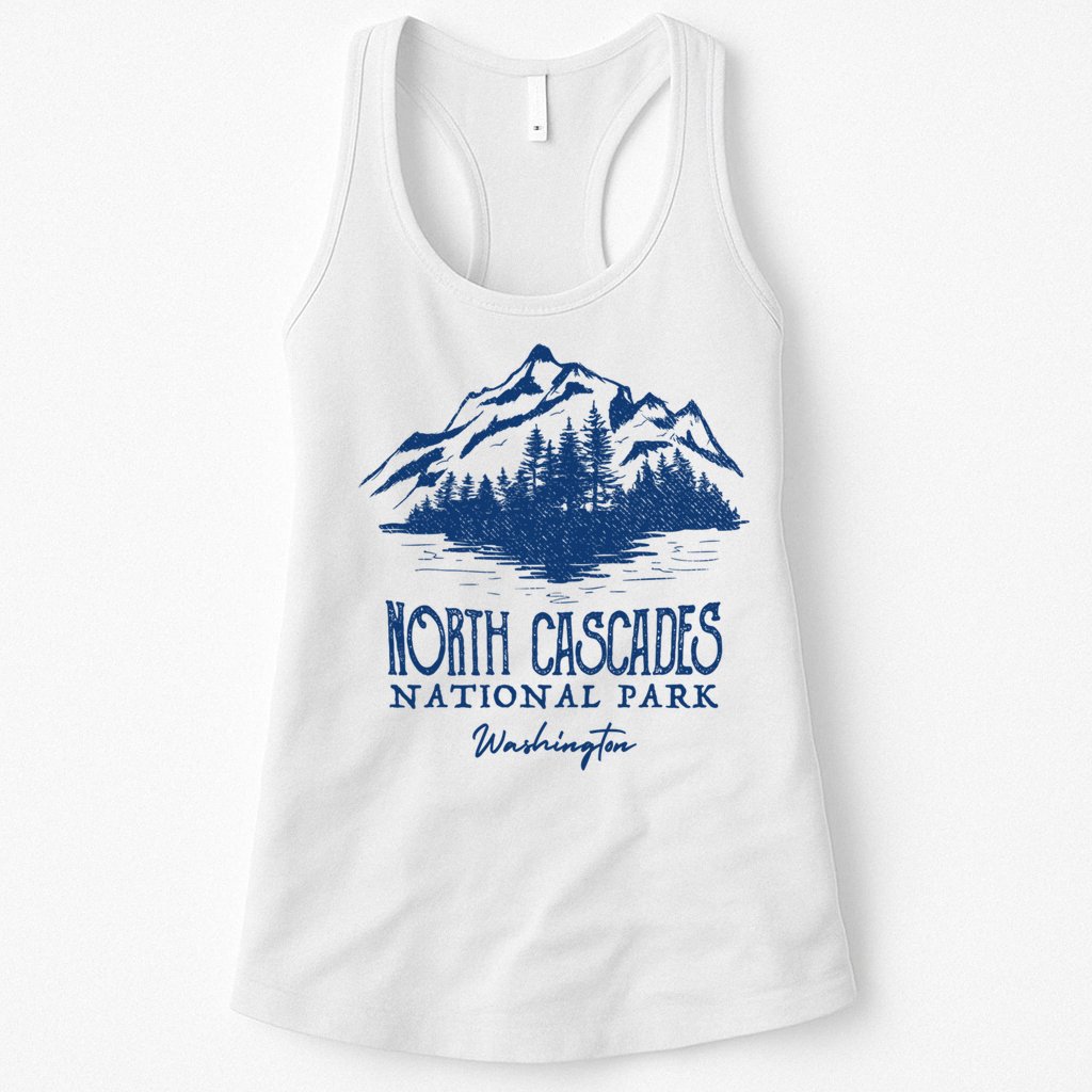 Vintage North Cascades National Park Retro Deer Washington Womens Tank Top