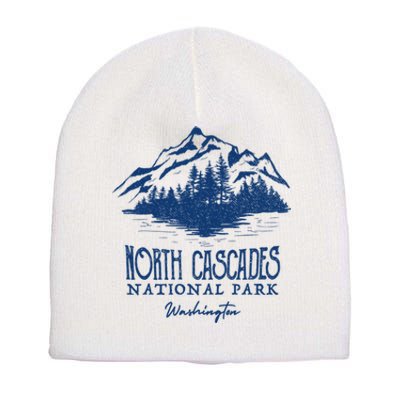 Vintage North Cascades National Park Retro Deer Washington Short Acrylic Beanie