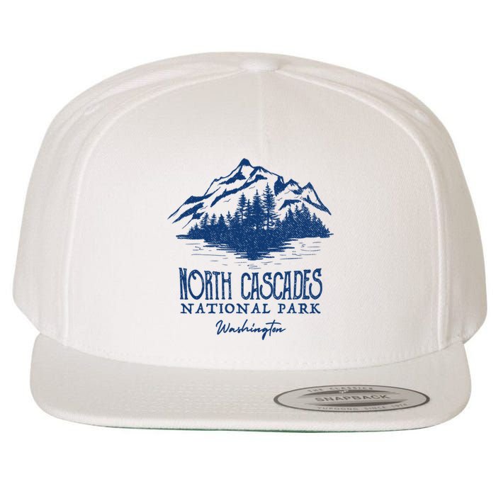 Vintage North Cascades National Park Retro Deer Washington Wool Snapback Cap