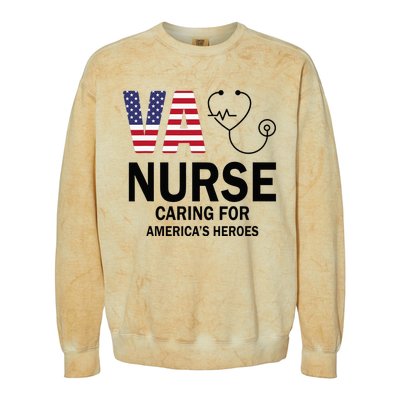 VA Nurse Caring For American's Heroes Colorblast Crewneck Sweatshirt