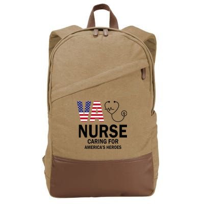 VA Nurse Caring For American's Heroes Cotton Canvas Backpack