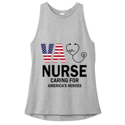 VA Nurse Caring For American's Heroes Ladies PosiCharge Tri-Blend Wicking Tank