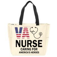 VA Nurse Caring For American's Heroes Zip Tote Bag