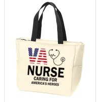 VA Nurse Caring For American's Heroes Zip Tote Bag