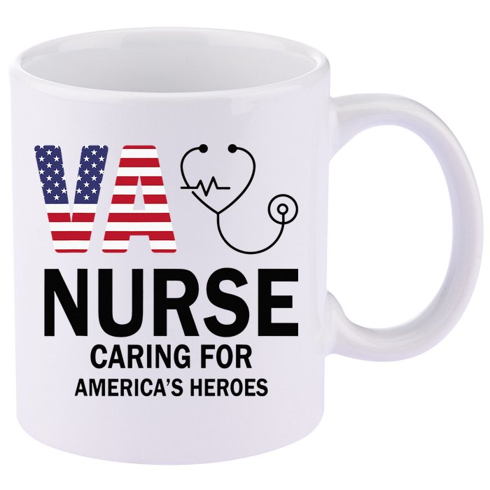 VA Nurse Caring For American's Heroes 11oz C Handle Ceramic Mug
