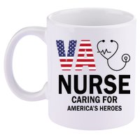 VA Nurse Caring For American's Heroes 11oz C Handle Ceramic Mug