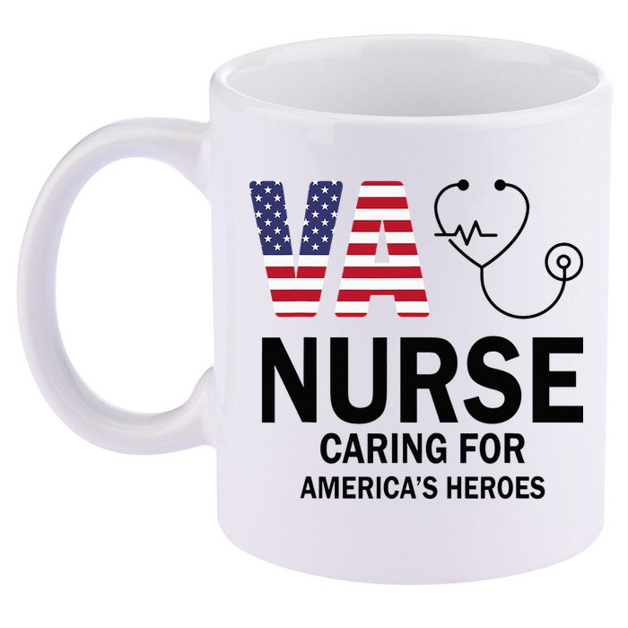 VA Nurse Caring For American's Heroes 11oz C Handle Ceramic Mug