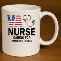 VA Nurse Caring For American's Heroes 11oz C Handle Ceramic Mug