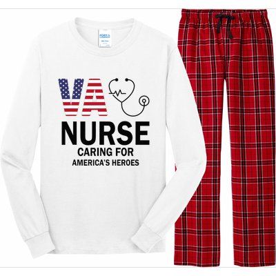 VA Nurse Caring For American's Heroes Long Sleeve Pajama Set