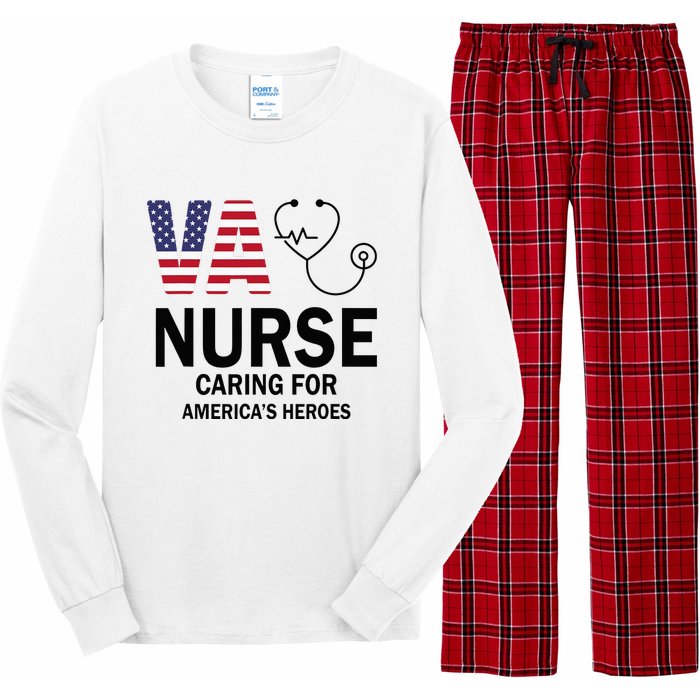 VA Nurse Caring For American's Heroes Long Sleeve Pajama Set