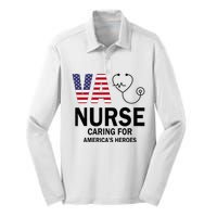 VA Nurse Caring For American's Heroes Silk Touch Performance Long Sleeve Polo