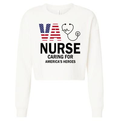 VA Nurse Caring For American's Heroes Cropped Pullover Crew