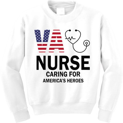 VA Nurse Caring For American's Heroes Kids Sweatshirt