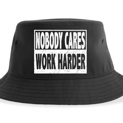 Vintage Nobody Cares Work Harder Motivational Quote Sustainable Bucket Hat