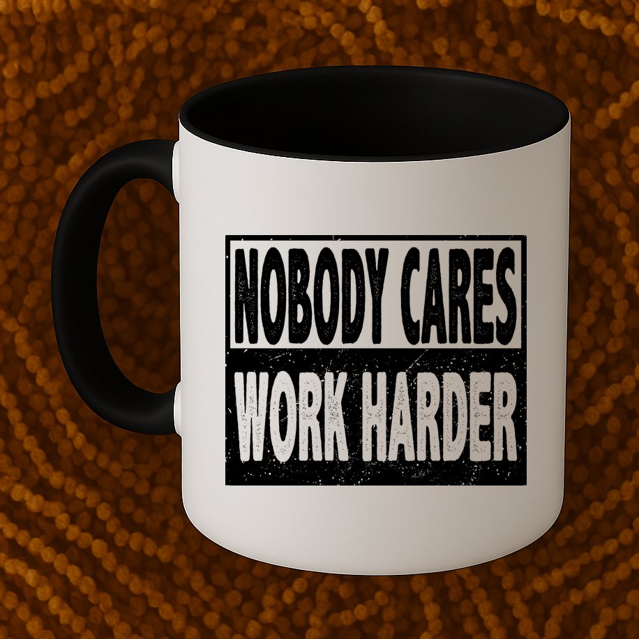 Vintage Nobody Cares Work Harder Motivational Quote Mug