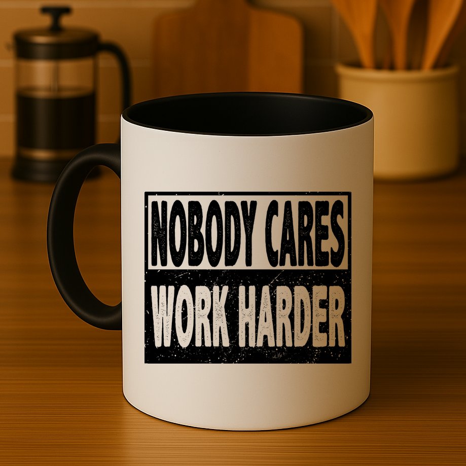 Vintage Nobody Cares Work Harder Motivational Quote Mug