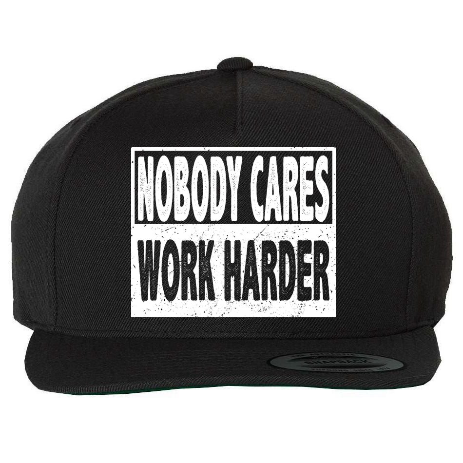 Vintage Nobody Cares Work Harder Motivational Quote Wool Snapback Cap