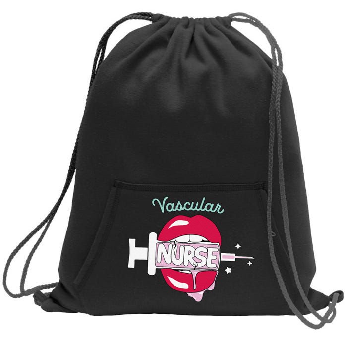 Vascular Nurse Cute Rn Cardiovascular Nursing Hot Lips Nurse Sweatshirt Cinch Pack Bag