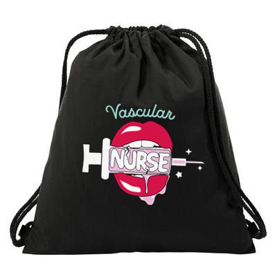 Vascular Nurse Cute Rn Cardiovascular Nursing Hot Lips Nurse Drawstring Bag