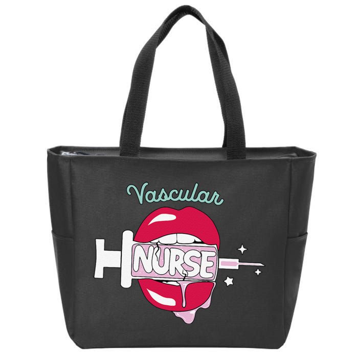 Vascular Nurse Cute Rn Cardiovascular Nursing Hot Lips Nurse Zip Tote Bag