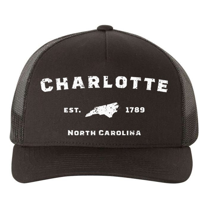 Vintage North Carolina Charlotte Yupoong Adult 5-Panel Trucker Hat