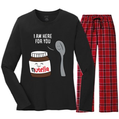 Valentine Nutella Couplepartner Gifts Women's Long Sleeve Flannel Pajama Set 