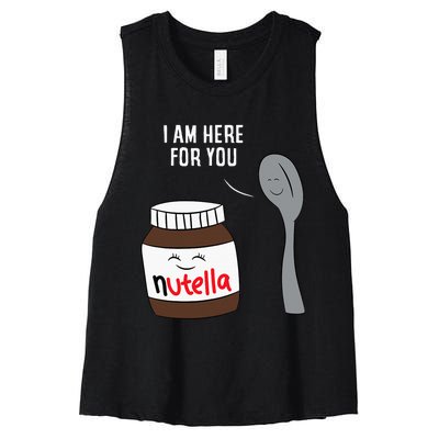 Valentine Nutella Couplepartner Gifts Women's Racerback Cropped Tank