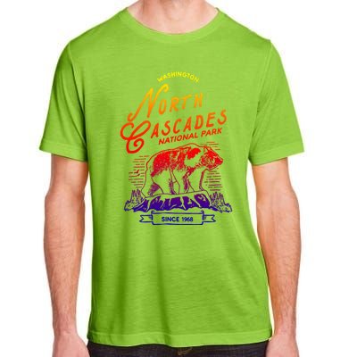 Vintage North Cascades National Park Retro Bear Washington Cool Gift Adult ChromaSoft Performance T-Shirt