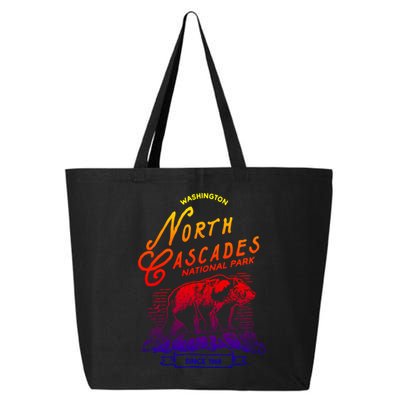 Vintage North Cascades National Park Retro Bear Washington Cool Gift 25L Jumbo Tote