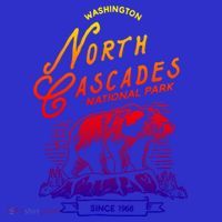 Vintage North Cascades National Park Retro Bear Washington Cool Gift Poster