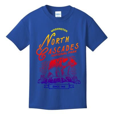 Vintage North Cascades National Park Retro Bear Washington Cool Gift Kids T-Shirt